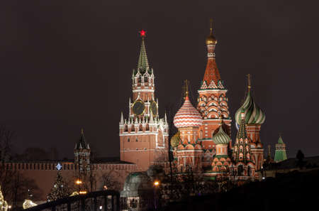 urban landscape of night Moscow