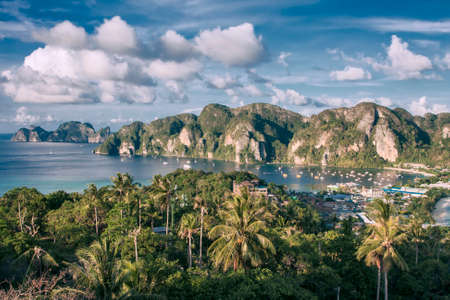 Beautiful bay and island in Thailandの写真素材