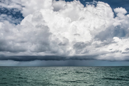 Beautiful storm over the Andaman Sea in Thailandの写真素材