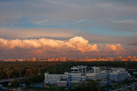 Beautiful sunset light reflected from the cloudsの写真素材