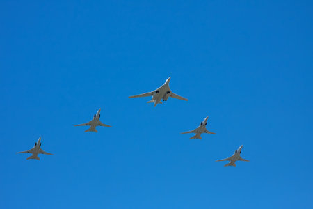 06/24/2020. Moscow Russian Federation. Military aircraft fly to victory parade