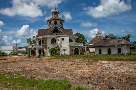 The old church in the village of Kampong Thom of Cambodia.