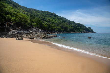 Beautiful beach and tropical sea at Koh Samui, Thailand.の写真素材