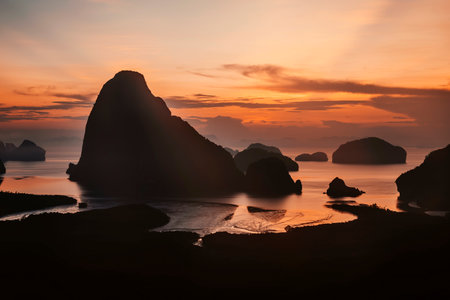 Sunset at Ao Nang Beach in Krabi Province, Thailand