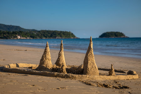 Sand castle on the beach in Koh Lanta, Krabi, Thailand