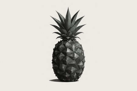 Pineapple isolated on a white background. 3d illustration.の素材