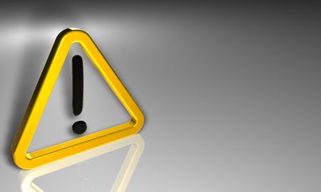 Warning Sign ideal for any kind of compositing.の写真素材