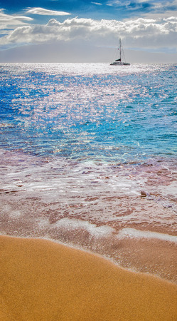 sailboat in the oceanの写真素材