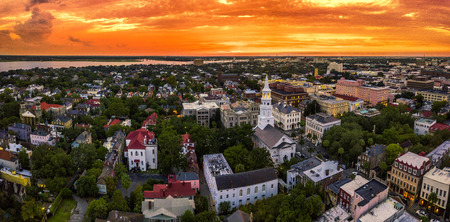 Charleston skyline at sunsetの写真素材