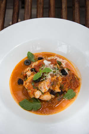Chicken curry Indian food. Chicken with sauce and spices