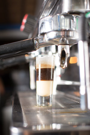 Bonbon coffee. Shot of coffee with condensed milk.の写真素材