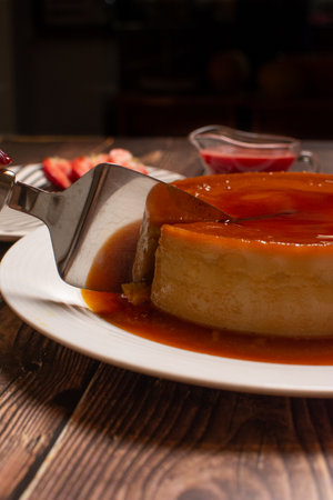 Flan . Quesillo. creme brulee. Milk and egg dessert. Egg tart. Desert. Candy.