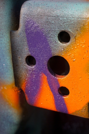 Colorful abstract detail of a spray painted surfaceの写真素材