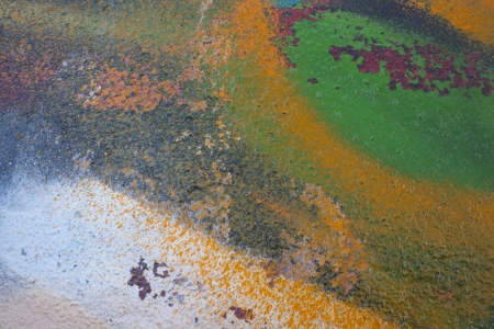 Colorful abstract detail of a spray painted surfaceの写真素材
