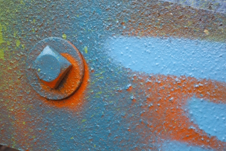 Colorful abstract detail of a spray painted surfaceの写真素材