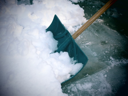 Shoveling snow after a winter storm