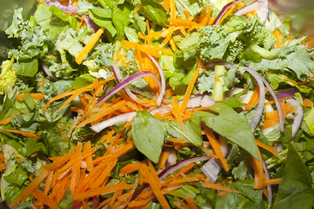 A close up on a healthy salad の写真素材
