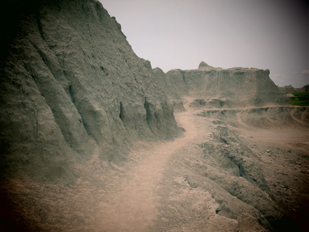 A filtered scenic in the Badlands National Park, South Dakota.の写真素材