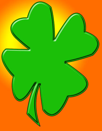 A simple two dimensional four leaf clover background design.の写真素材