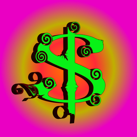 An organic 3d dollar sign.のイラスト素材