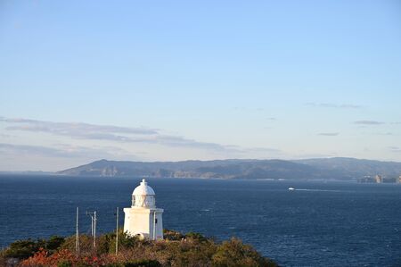 light house nagasaki in winterの写真素材