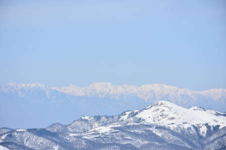 Snowy mountain seen from Kurayama Plateau