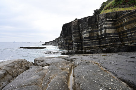 Rocky coast of the island of San Miguel, Azores, Portugalの写真素材