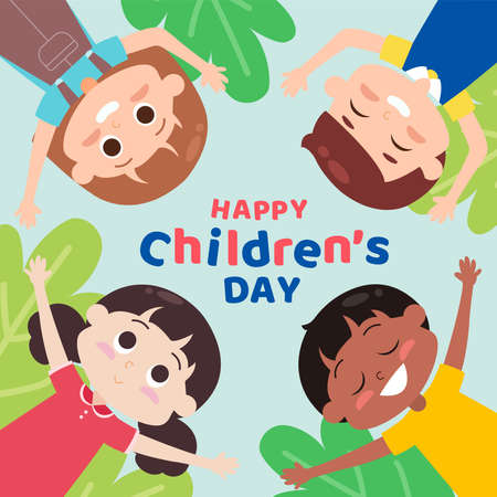 Cartoon world children's day illustration Vectorのイラスト素材