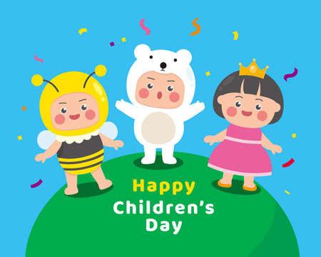 Cartoon world children's day illustration Vectorのイラスト素材