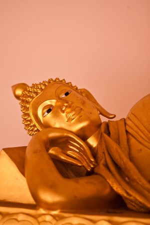 gold buddha in the templeの写真素材