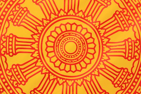 flag in templeの写真素材