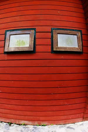 two window on the wallの写真素材