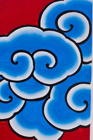 on the wall in chinese templeの写真素材