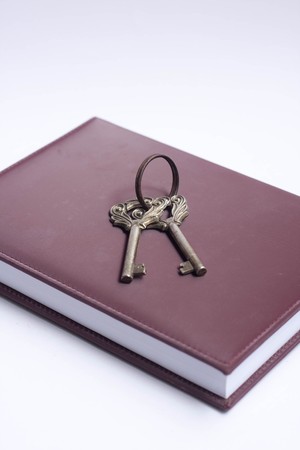 key on the bookの写真素材