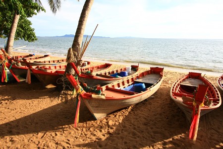 boat on the beachの写真素材