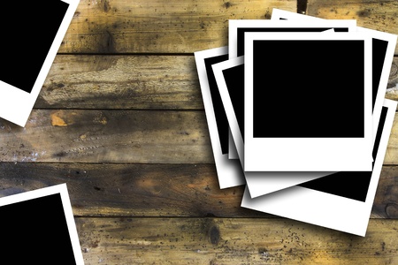 picture on the wood wallの写真素材