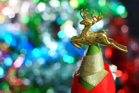 golden deer and lighting starの写真素材