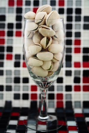 pistachio in glassの写真素材