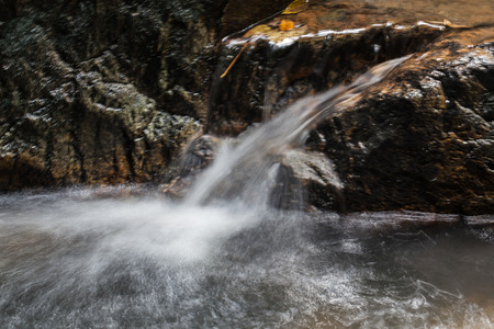 close-up on the waterfall