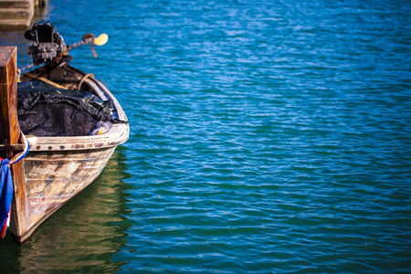 thai boat on the seaの写真素材