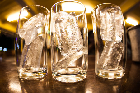 ice in glass の写真素材