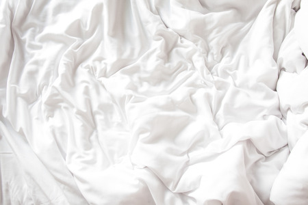 White cloth with wrinkles の写真素材