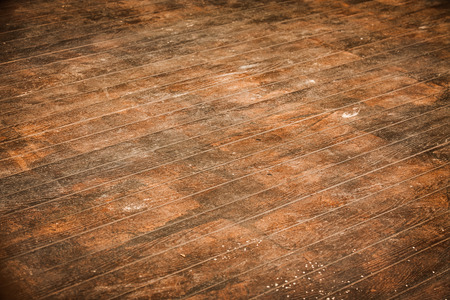 Dirty brown wooden floorの写真素材