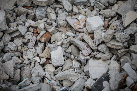 Brick debris from the construction areaの写真素材