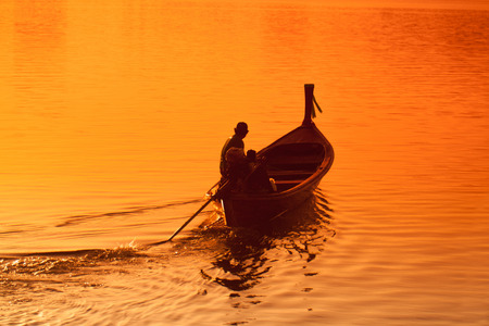A fishing boat in southern Thailand.の写真素材