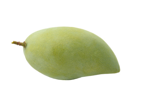 Green mango isolated on a white backgroundの写真素材