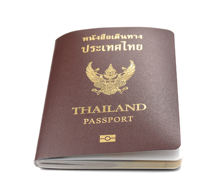 Thailand passport on white backgroundの写真素材
