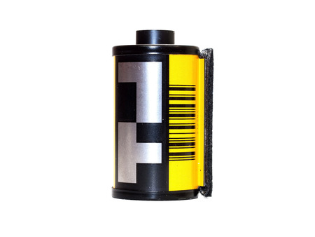 Used film badge isolation on white backgroundの写真素材