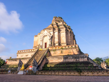 Wat Jedi Luang is one of the most attractive in Chiangmai, Thailand.の写真素材