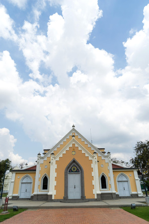 Wat Nivet Thammaprawat is Buddhism temple architected in Christ church artの写真素材